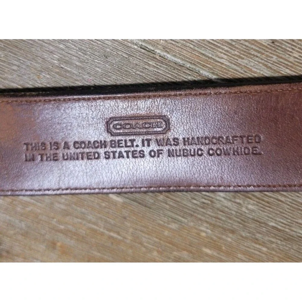 Vtg Coach Tabac 3878 Nubuc Brown Leather Belt 32 Waist Size